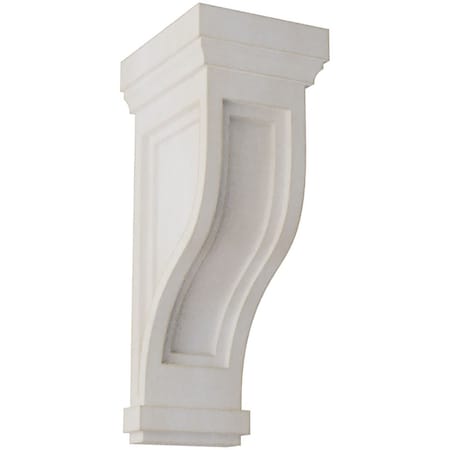 6 1/2W X 6 1/2D X 14H Traditional Recessed Wood Vintage Decor Corbel, Chalk Dust White